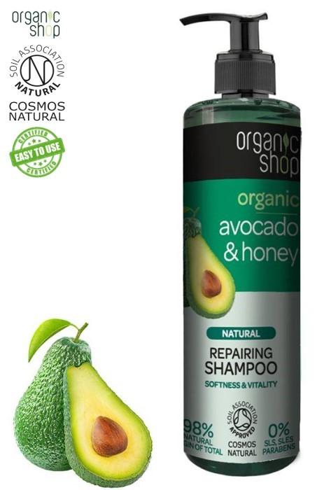 organic shop szampon awokado miód