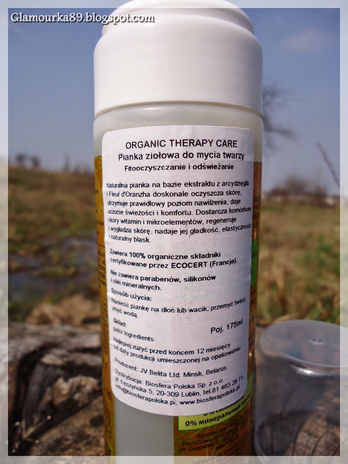 organic therapy pianka do mycia twarzy skład