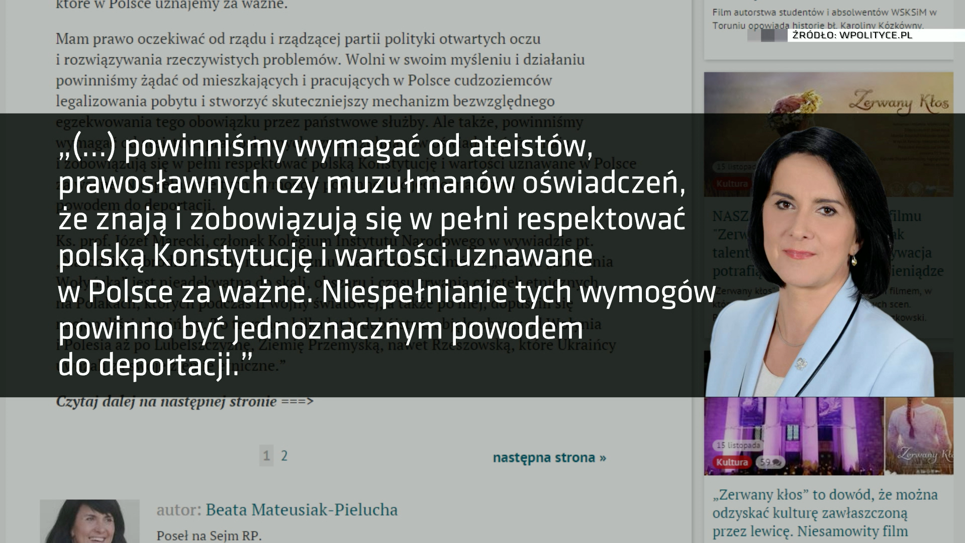 oświadczenie posłanki pieluchy