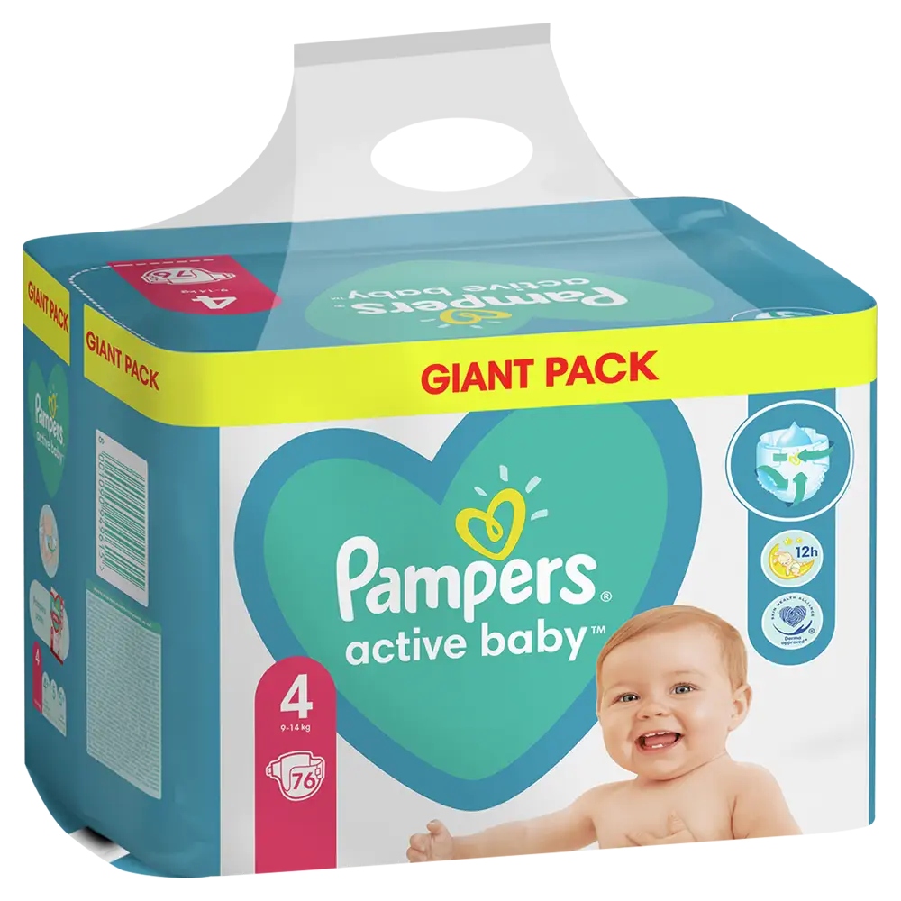 pampers activ baby dry 4 76sztuk