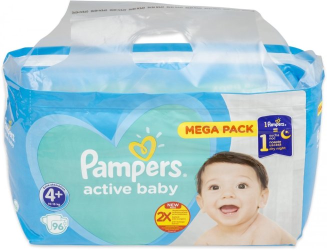 pampers active 4+ 96