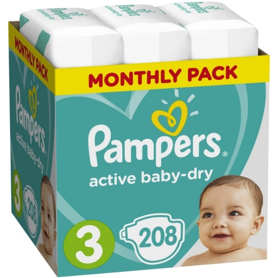 pampers active baby 3 6-10 kg 208 szt