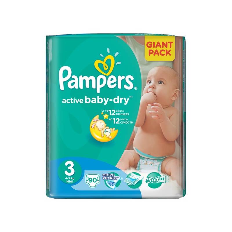 pampers active baby dry 90 szt