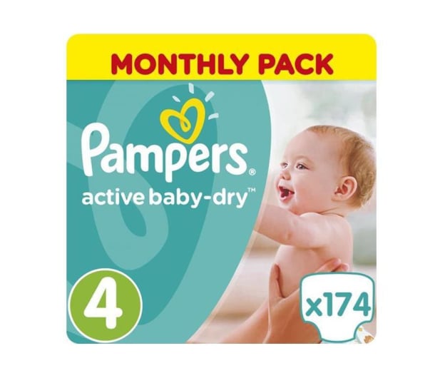 pampers active baby-dry pieluchy 4 maxi 174szt