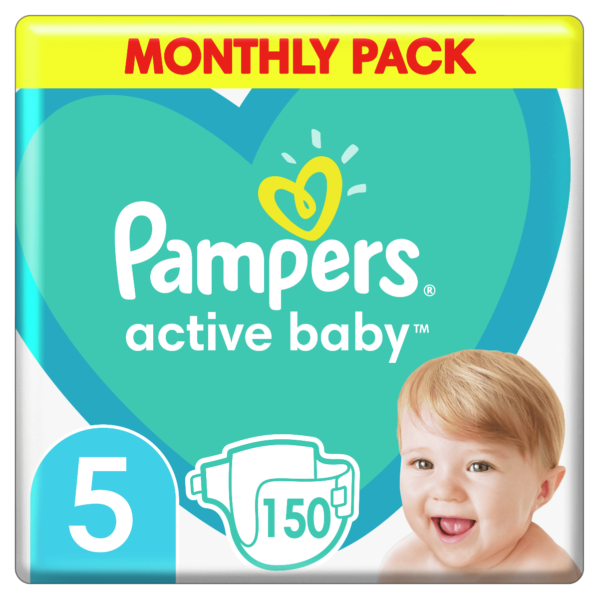 pampers active baby-dry pieluszki 3 midi 150 sztuk