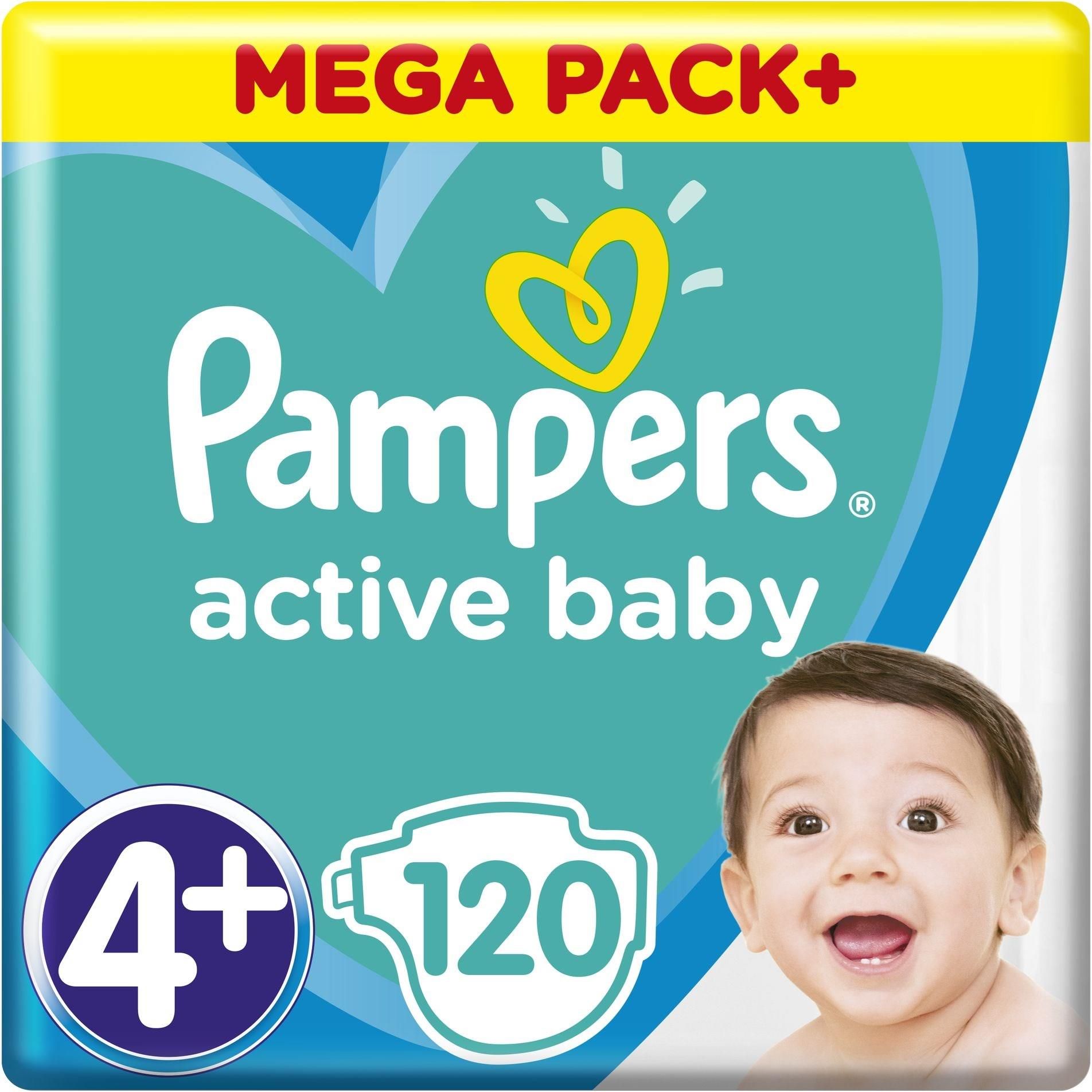 pampers active baby-dry pieluszki 4+ 120