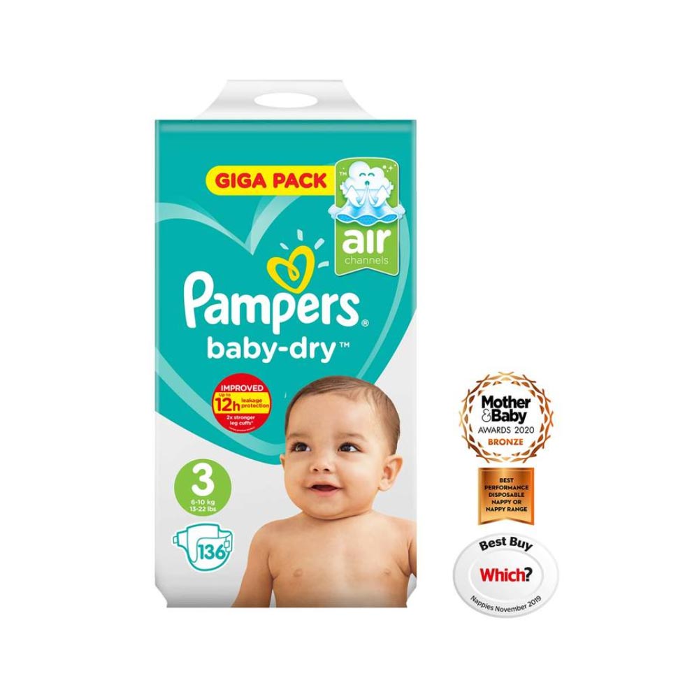 pampers baby dry 3 136 szt