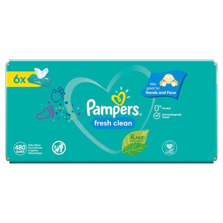 pampers fresh clean chusteczki dla niemowląt 6x64 szt