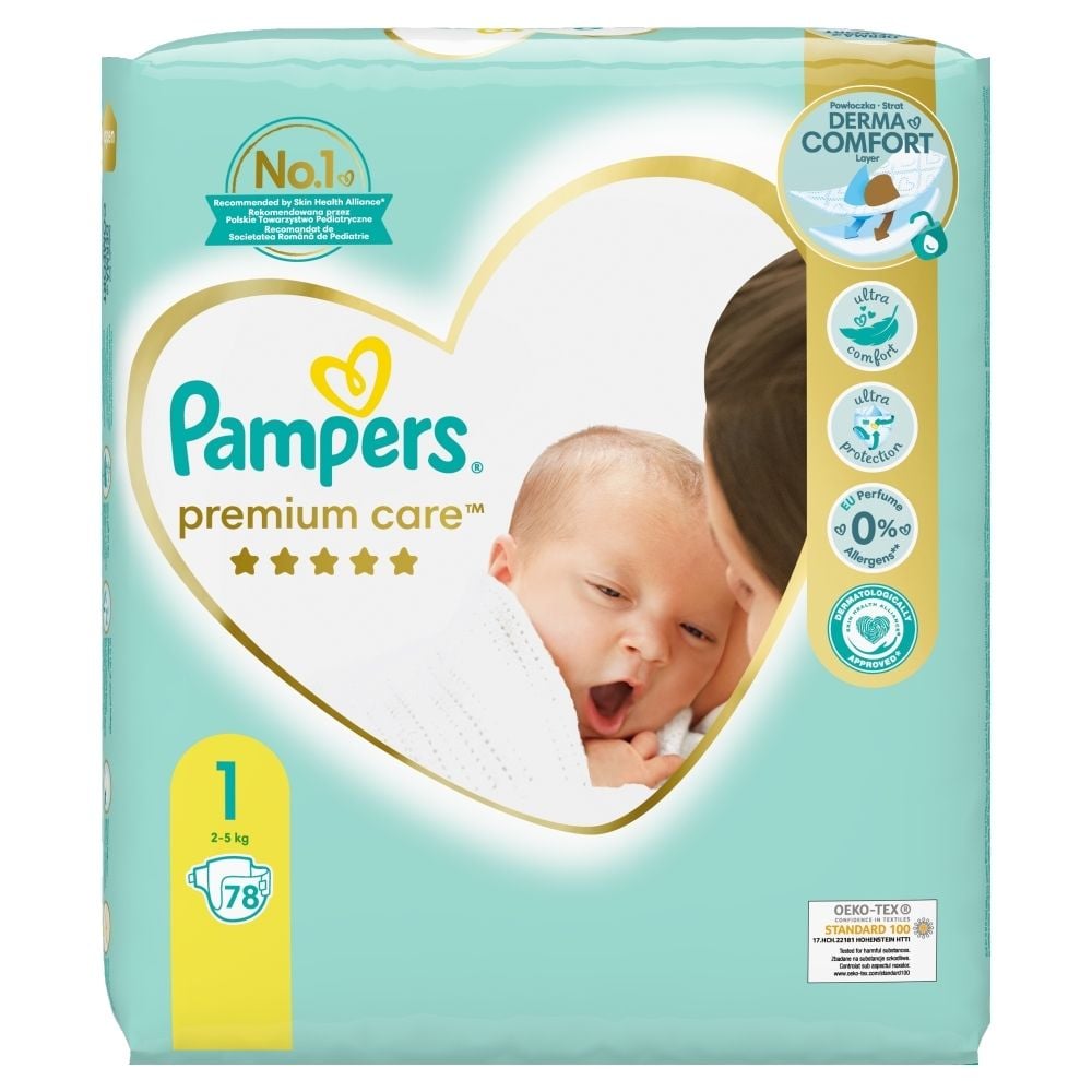 pampers premium care 1 newborn 78 pieluszek carrefour