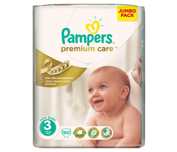 pampers premium care 3 a new baby dry porównanie