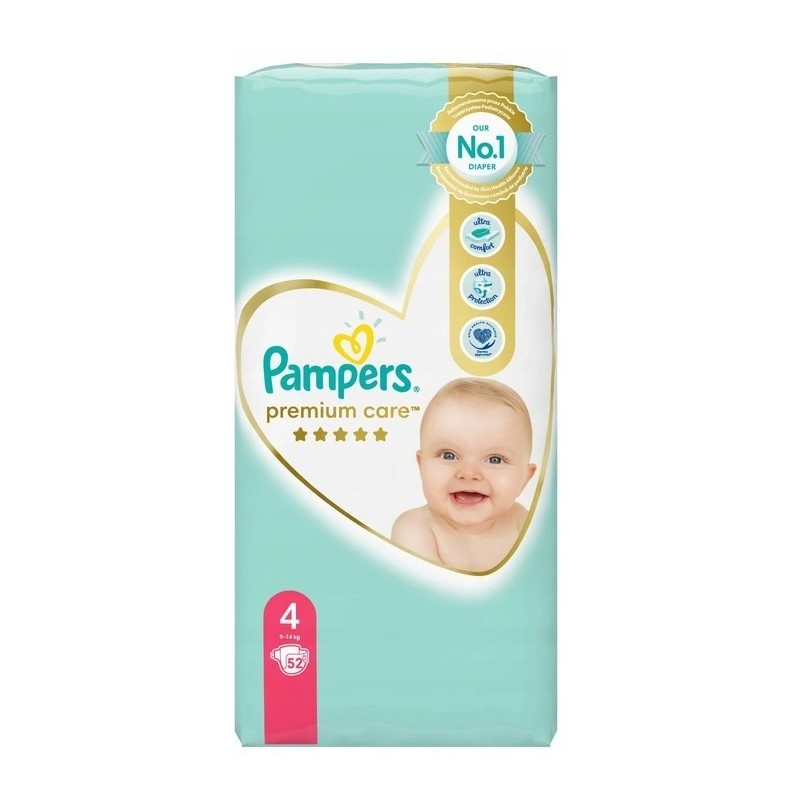 pampers premium care pieluchy 4 maxi 9-14kg 52szt