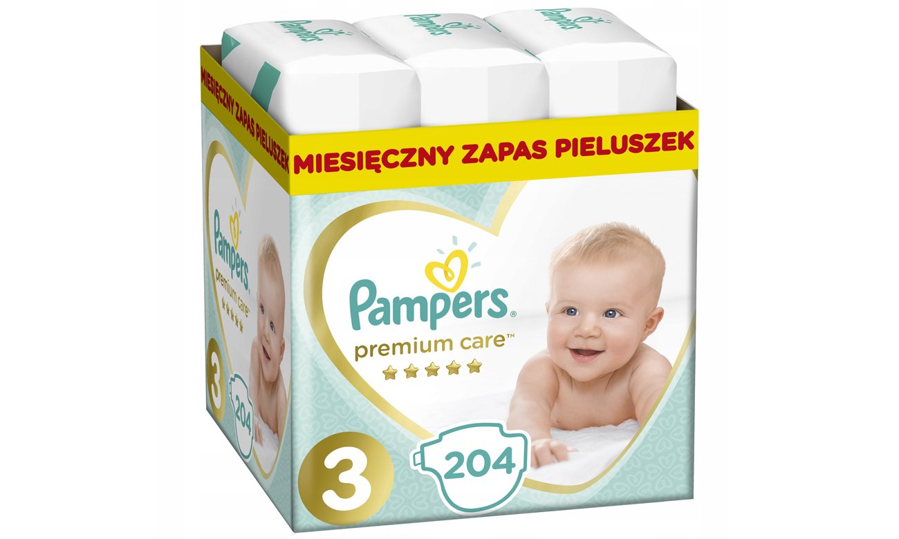 pampers premium care pieluchy rozmiar 3 midi 5-9kg 204 sztuk