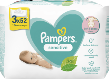 pampers sensitive chusteczki dla niemowląt 12x56 szt