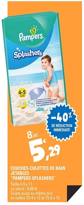 pampers splashers leclerc