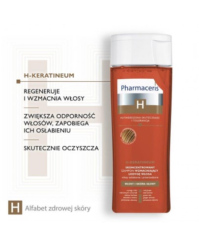 pharmaceris h keratineum szampon wzmacniający 250ml do wlosow oslabionym