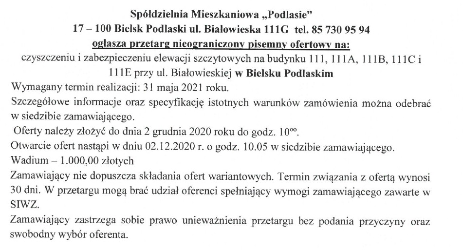 pieluchomajtki przetarg nieograniczony 2017