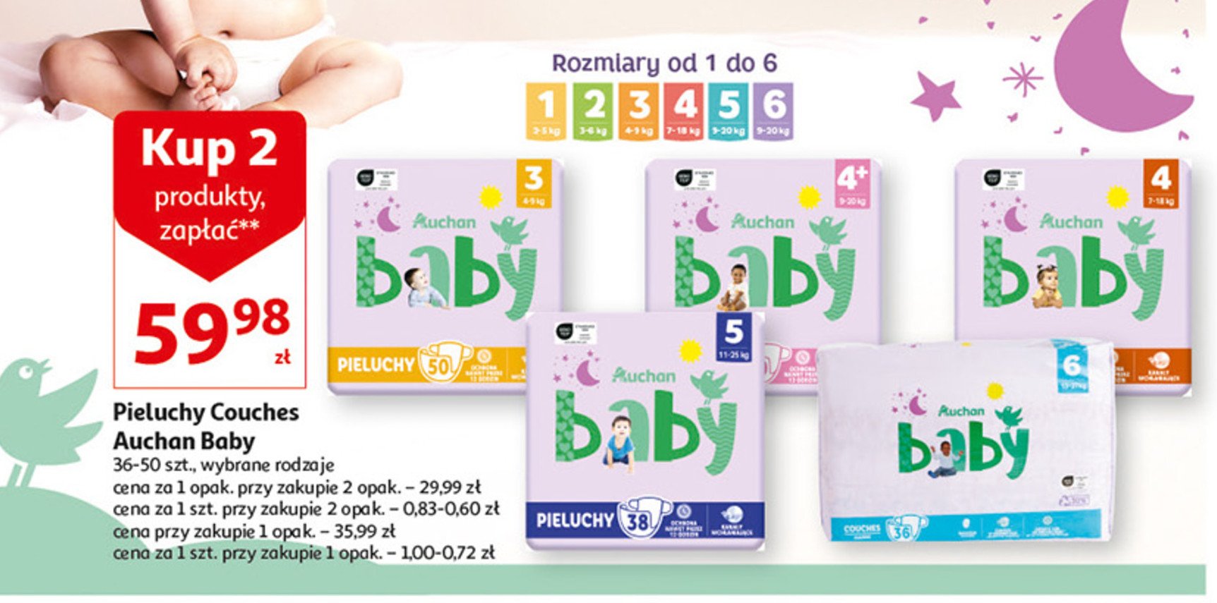 pieluchy pampers promocja auchan