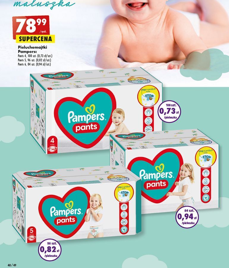 promocje na pampers 4 pieluchomajtki