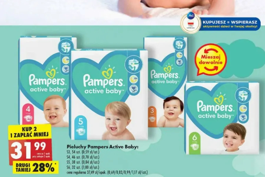 promocje pieluch pampers 6