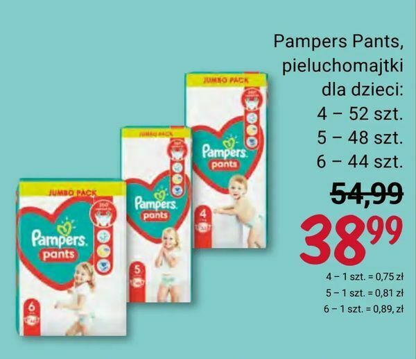 promocje pieluch pampers pants 6 rosman