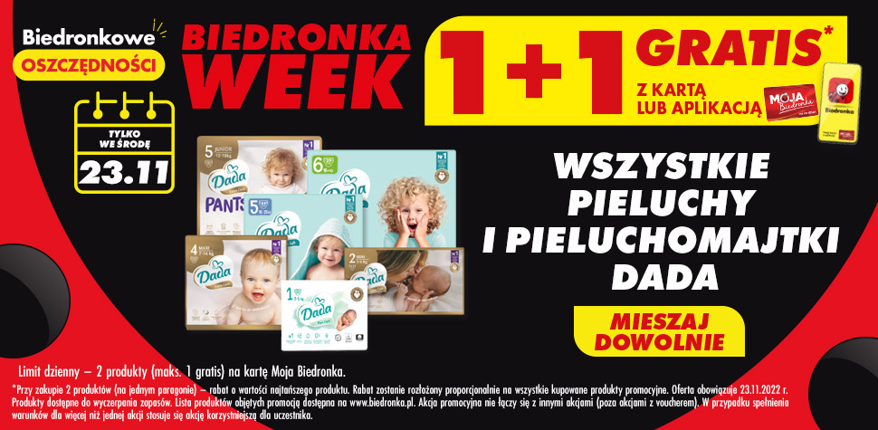 prpmocja pieluchy biedronka black friday