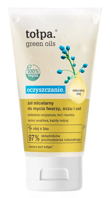 płyn micelarny do mycia twarzy i oczu green oils tolpa