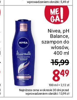 rossmann nivea szampon hair milk 400