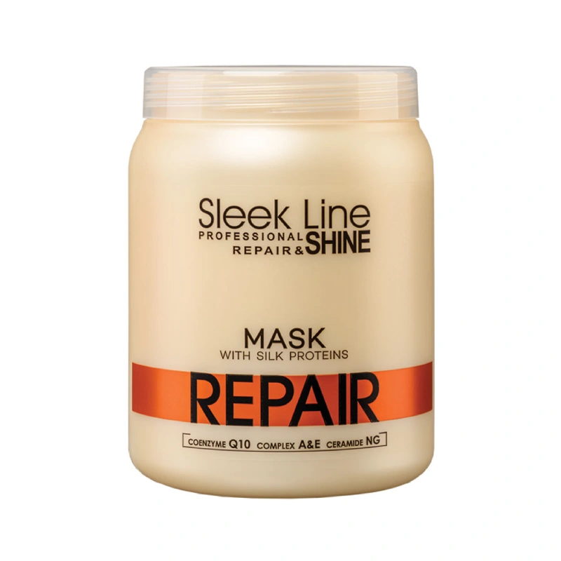 szampon do włosów z jedwabiem sleek line repair maska