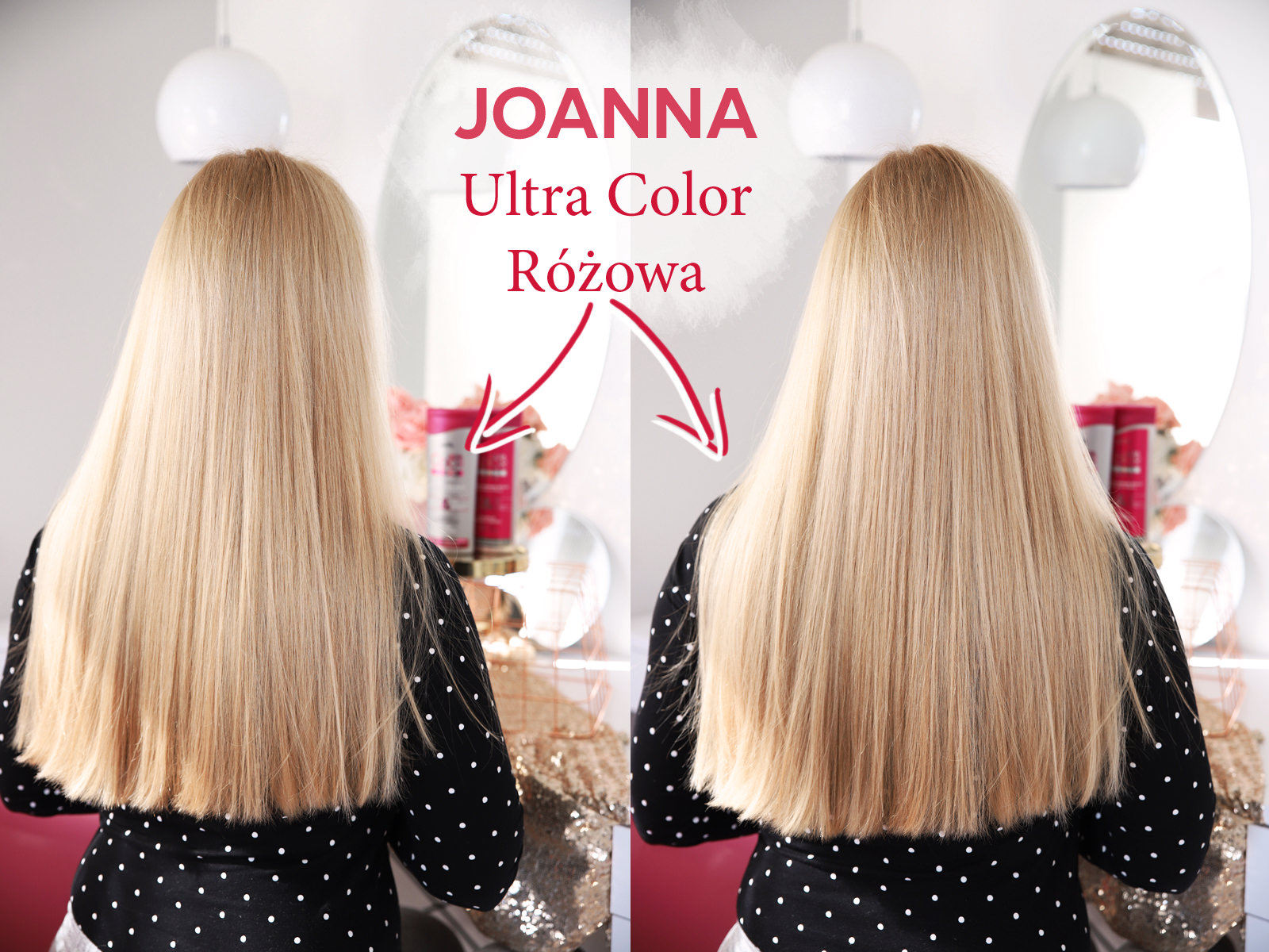 szampon joanna platynowy blond przed i po