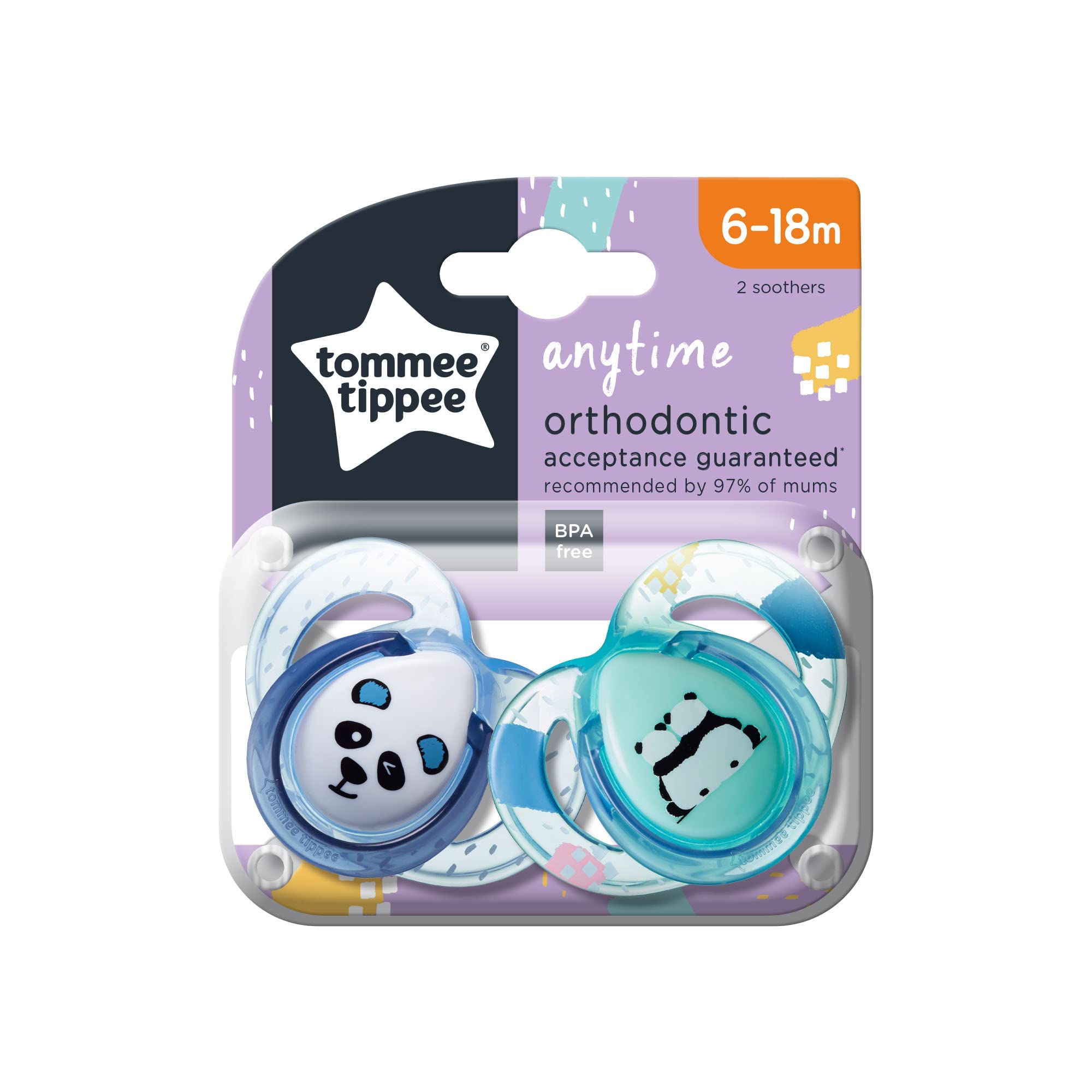 Tommee Tippee Anytime Ortodontyczny smoczek silikonowy 6-18m 2 szt.