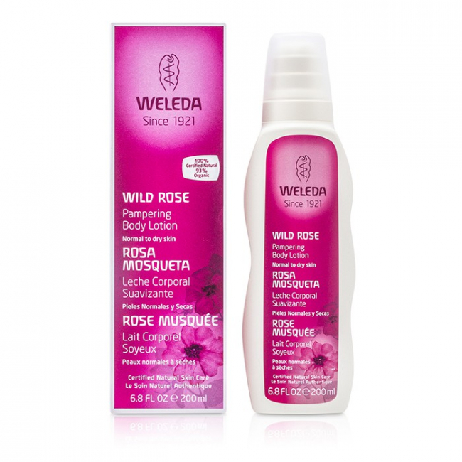 weleda pampering body lotion wild rose