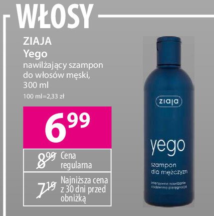 ziaja yego nawilżający szampon